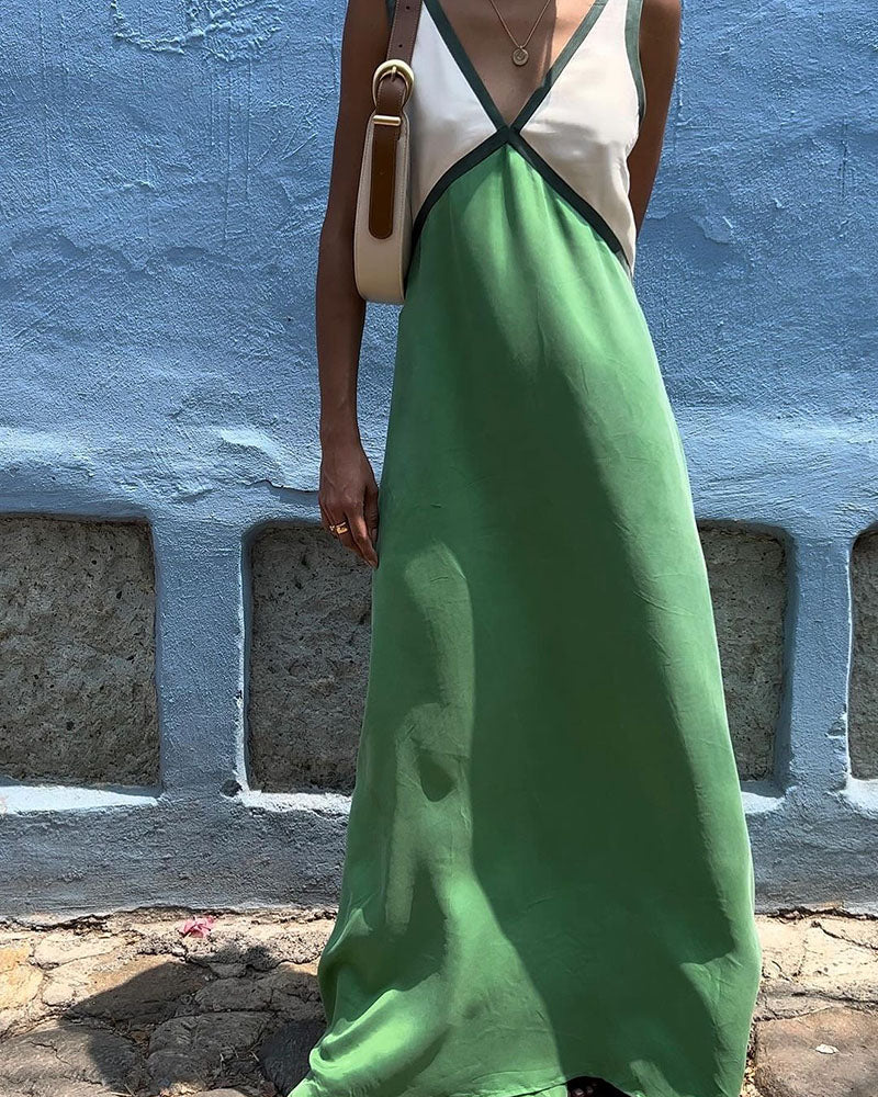 Women's Bold Contrast Maxi Dress