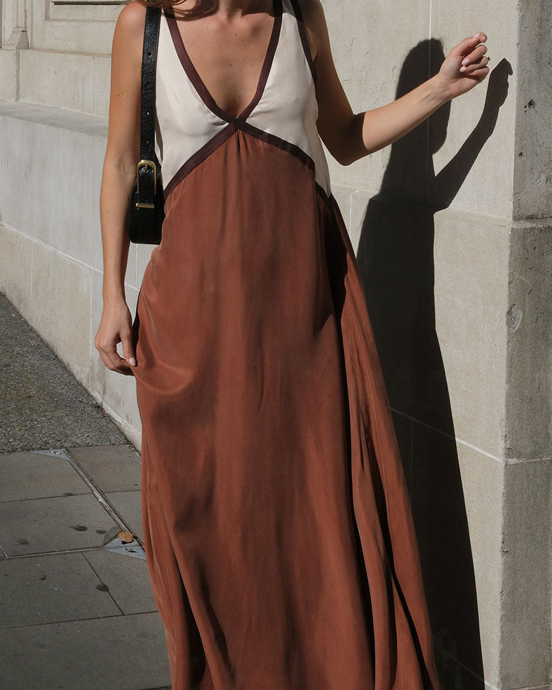 Women's Bold Contrast Maxi Dress