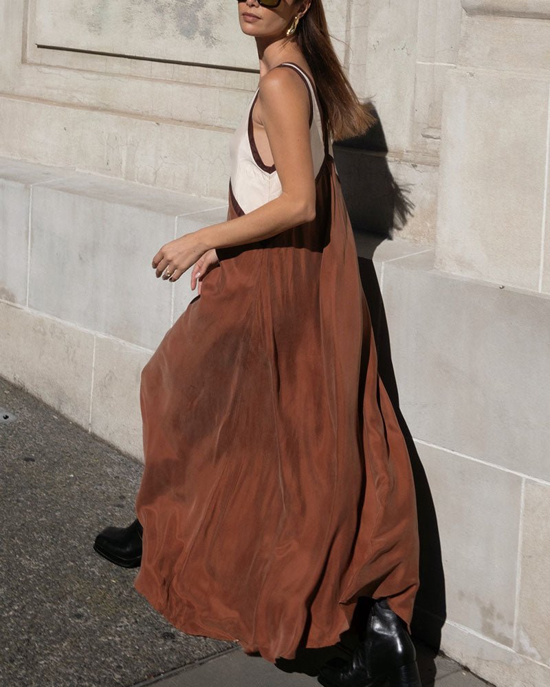 Women's Bold Contrast Maxi Dress