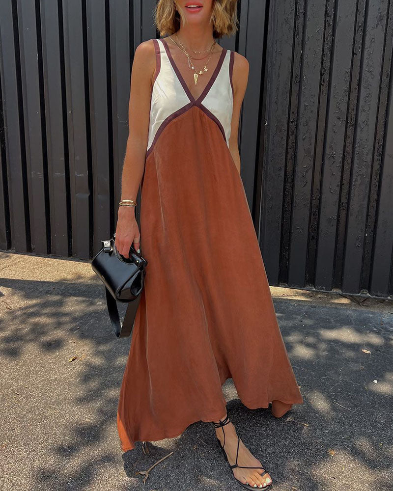 Women's Bold Contrast Maxi Dress