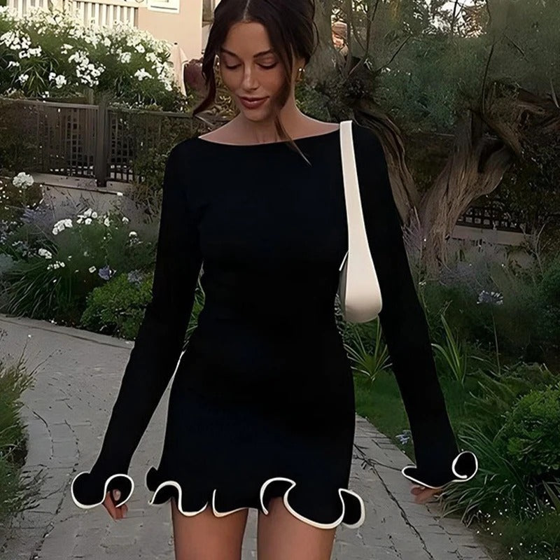 Women's Elegant Ruffle Mini Dress