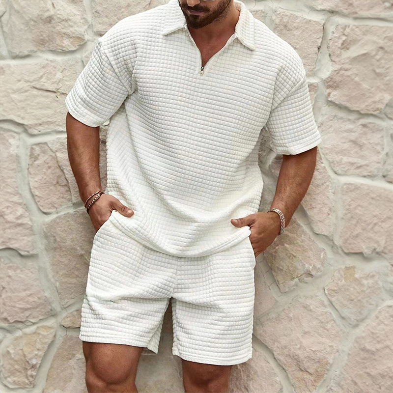 Men's Luxury Polo and Shorts Set – Breathable Cotton Summer Comfort
