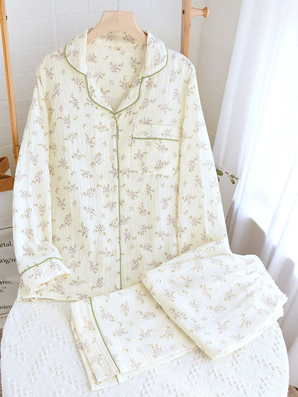Women's Long Sleeve Floral Pajama Set – Soft Relaxed Lounge Style
