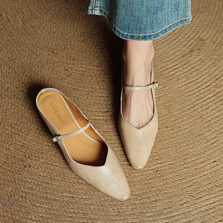 Women's Genuine Leather Slip-On Mules – Chic Everyday Comfort