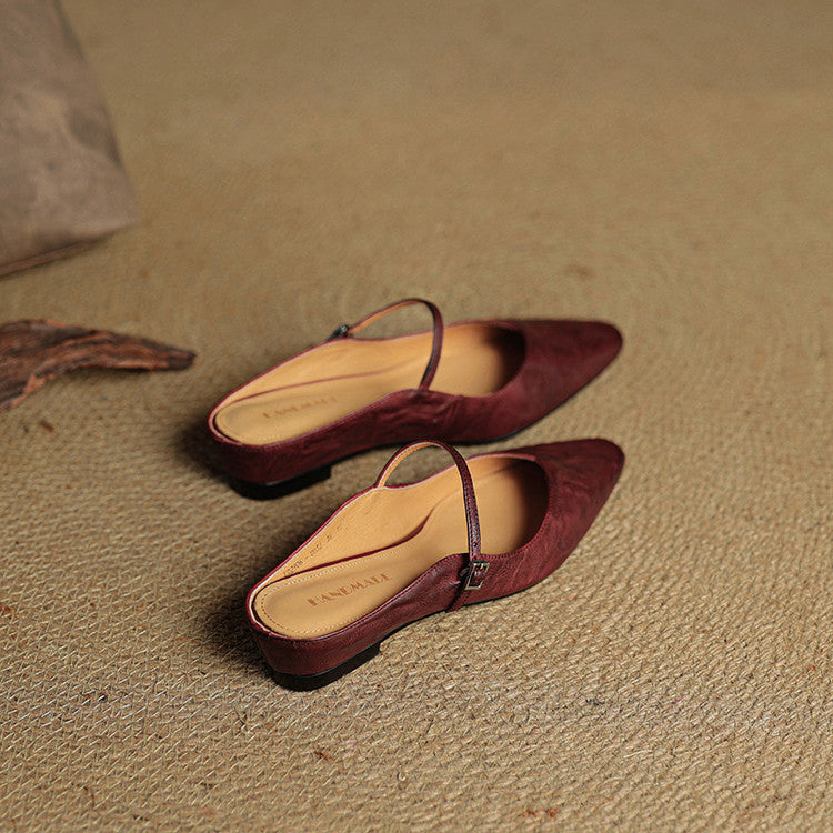 Women's Genuine Leather Slip-On Mules – Chic Everyday Comfort