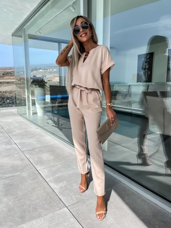 Women's Short Sleeve Jumpsuit – Chic Summer Occasion Style