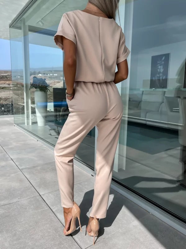 Women's Short Sleeve Jumpsuit – Chic Summer Occasion Style