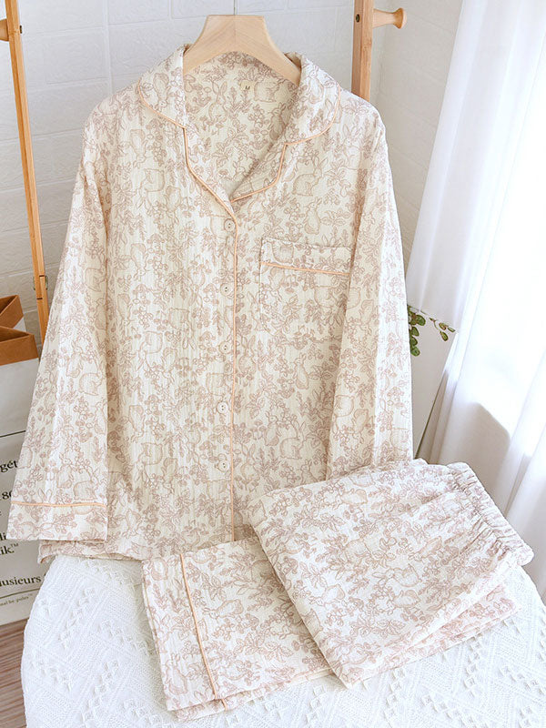 Women's Long Sleeve Floral Pajama Set – Soft Relaxed Lounge Style