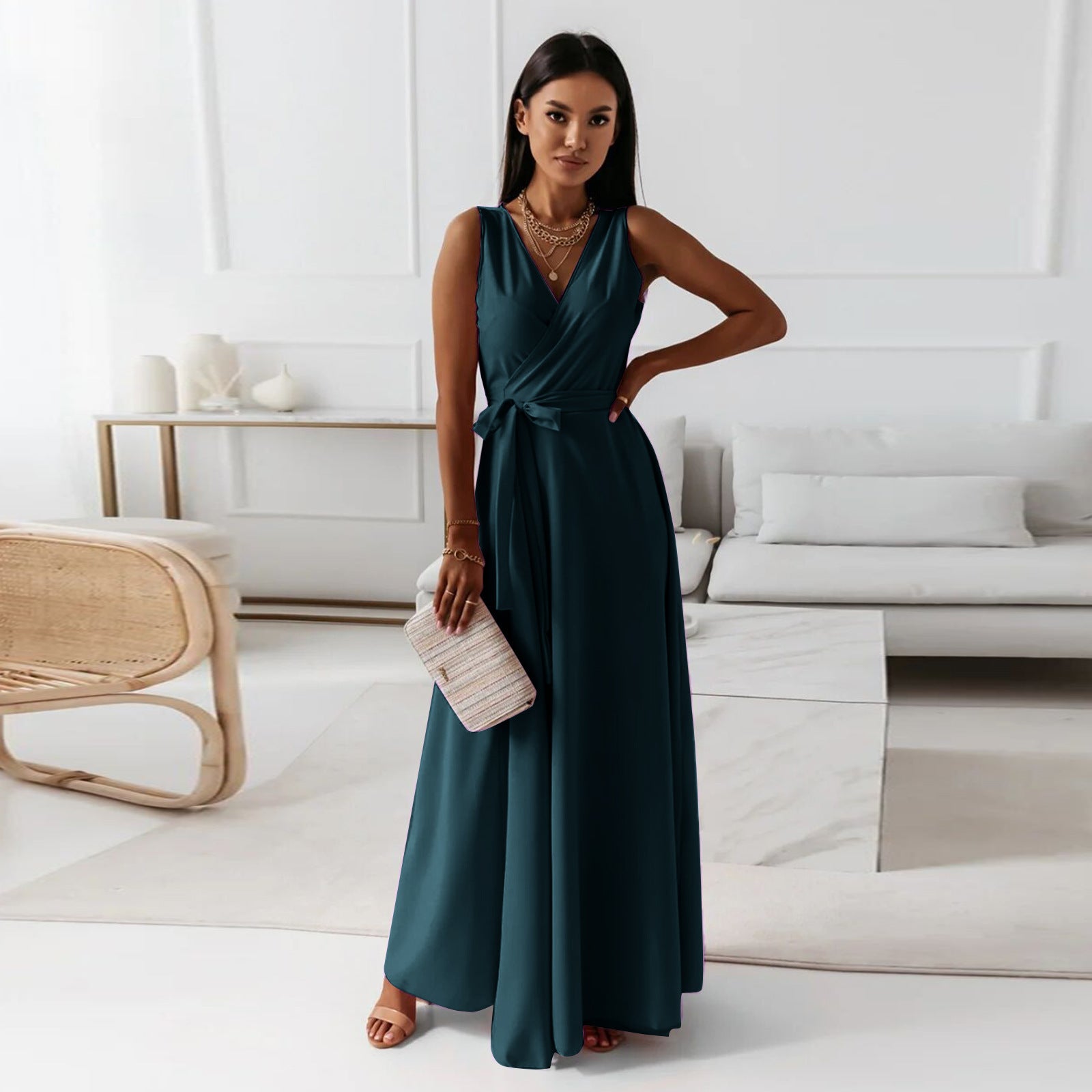 Women's Wedding Guest Wrap Maxi Dress – Flattering Elegant Occasion Style