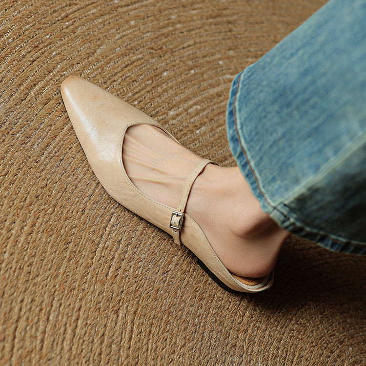 Women's Genuine Leather Slip-On Mules – Chic Everyday Comfort
