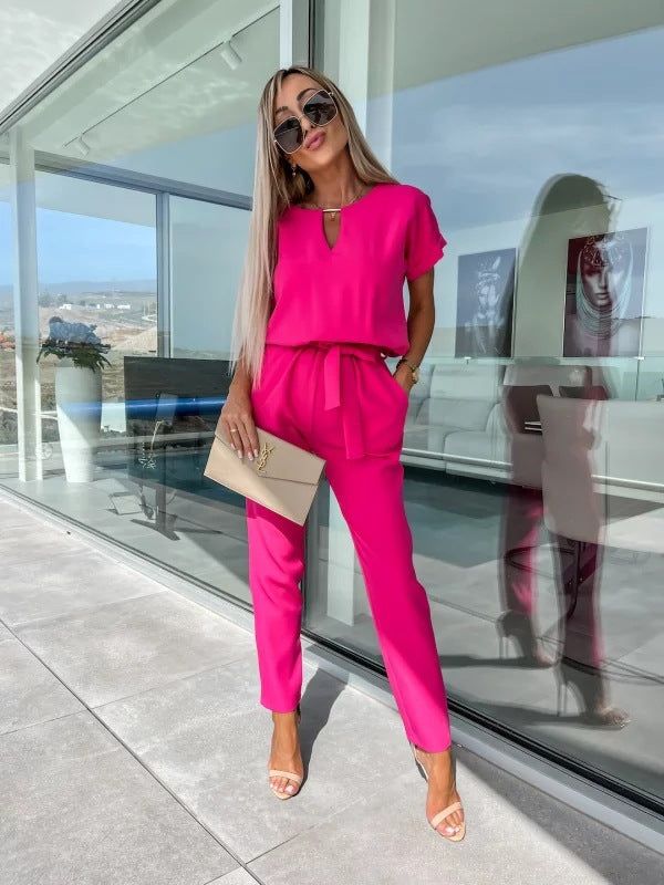 Women's Short Sleeve Jumpsuit – Chic Summer Occasion Style