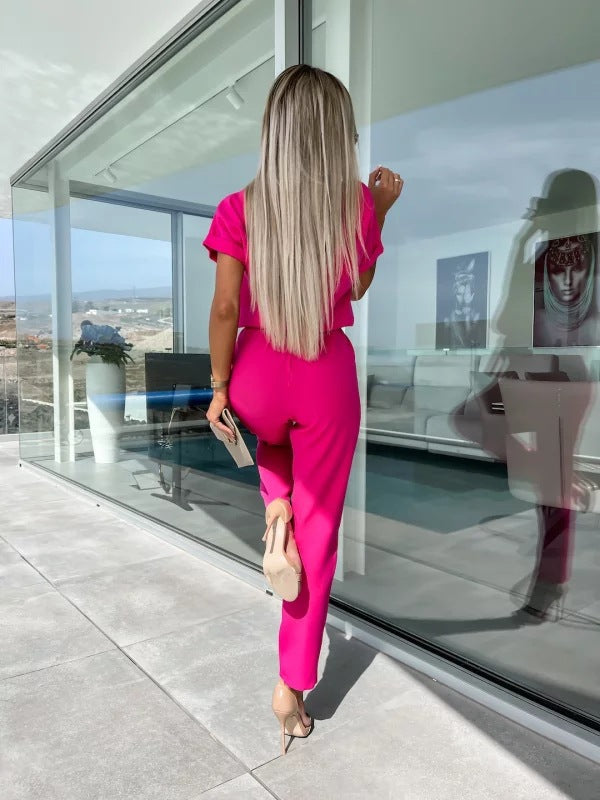 Women's Short Sleeve Jumpsuit – Chic Summer Occasion Style