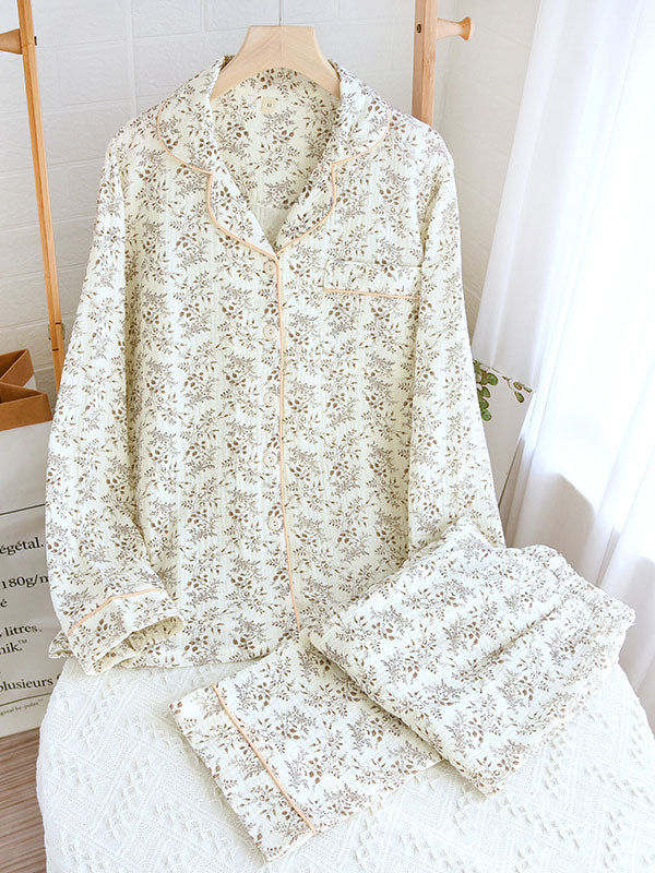 Women's Long Sleeve Floral Pajama Set – Soft Relaxed Lounge Style