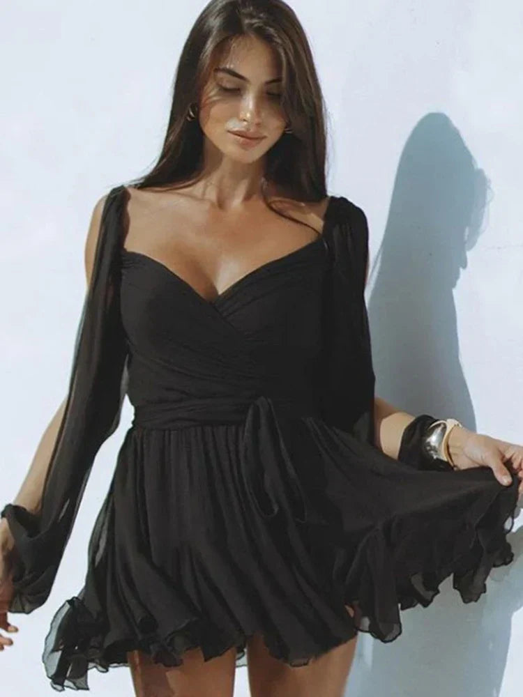 Women's High Neck Mini Dress – Elegant Refined Occasion Style