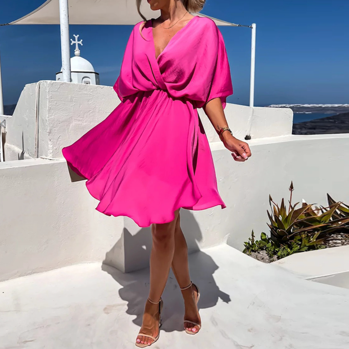 Women's Elegant Wrap Dress – Comfortable Flattering Everyday Style