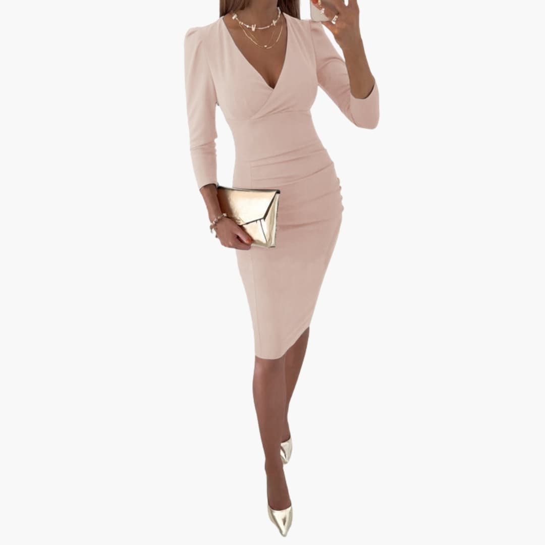 Women's Sleeveless Bodycon Dress – V-Neck Fitted Cocktail Dress