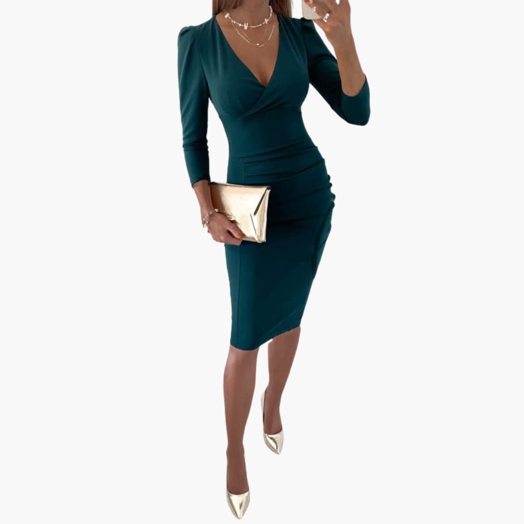 Women's Sleeveless Bodycon Dress – V-Neck Fitted Cocktail Dress