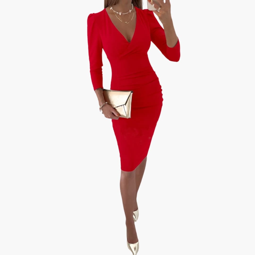 Women's Sleeveless Bodycon Dress – V-Neck Fitted Cocktail Dress