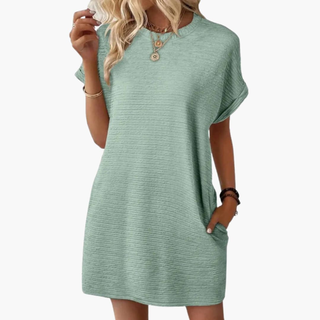 Women's Loose Fit Pocket Dress – Short Sleeves Casual Comfortable Everyday