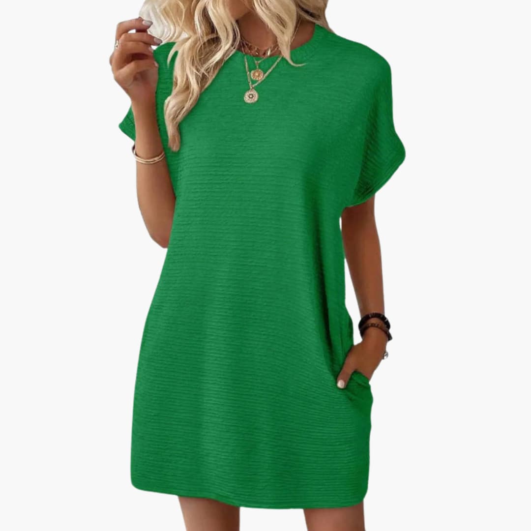 Women's Loose Fit Pocket Dress – Short Sleeves Casual Comfortable Everyday