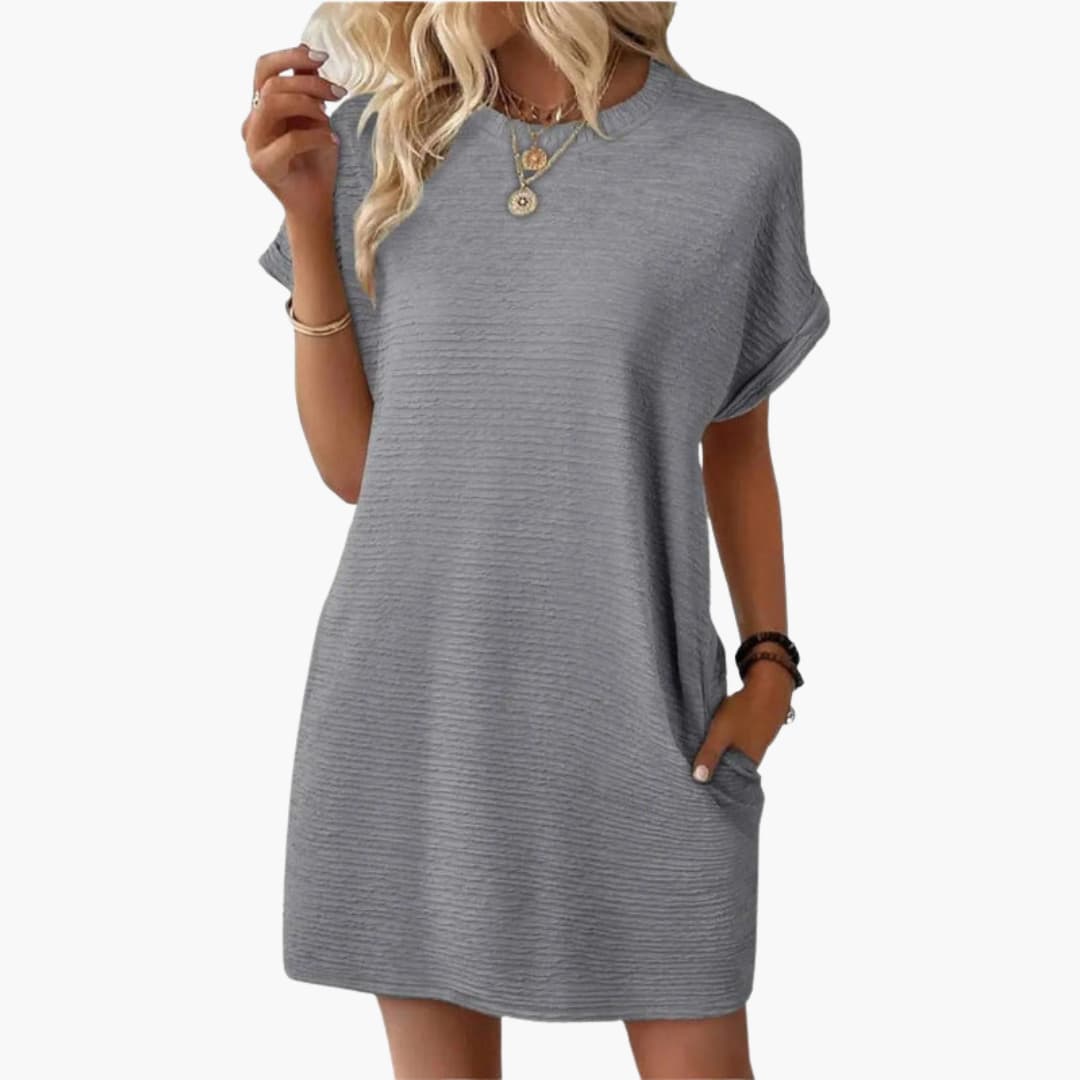 Women's Loose Fit Pocket Dress – Short Sleeves Casual Comfortable Everyday