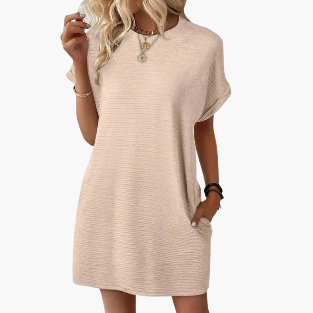 Women's Loose Fit Pocket Dress – Short Sleeves Casual Comfortable Everyday