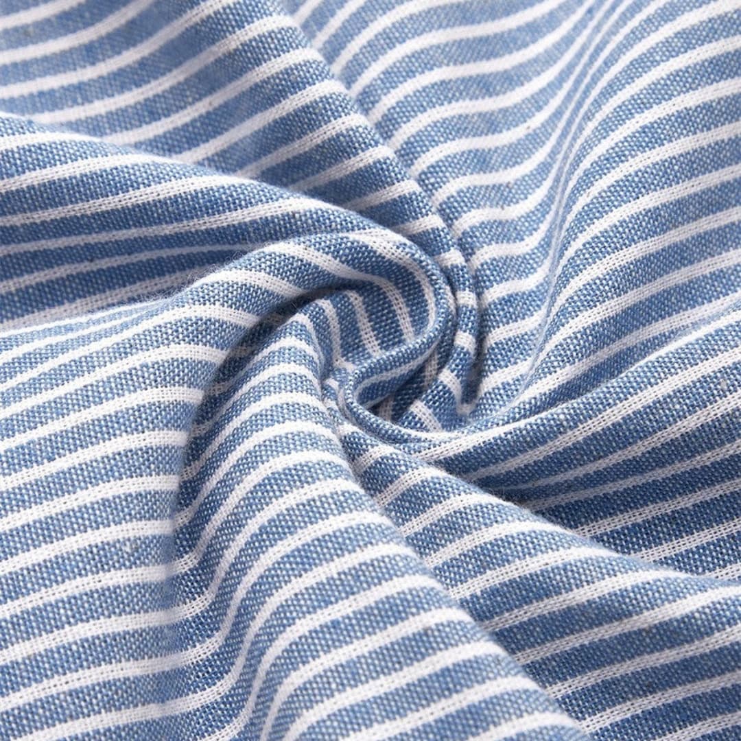 Women's Striped Button-Front Midi Dress – 3/4 Sleeve Everyday Chic