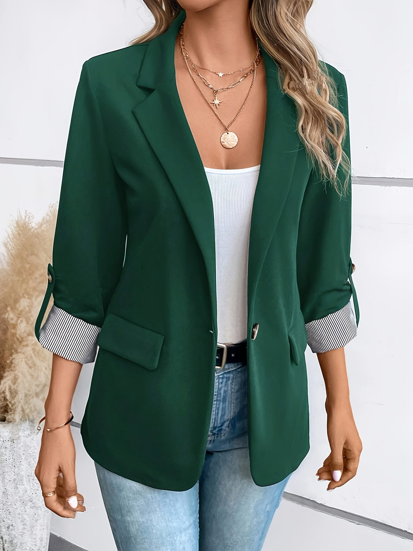 Women's Long Sleeve Office Blazer – Casual Tailored Style