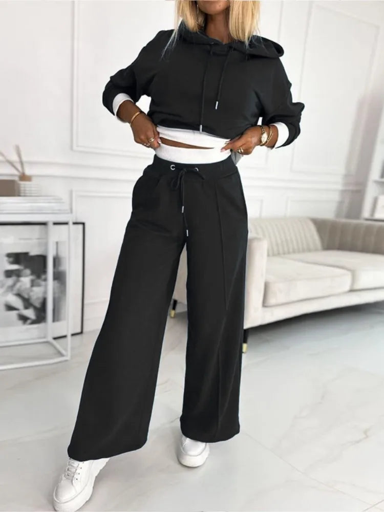Women's Relaxed Two-Piece Set – Matching Top and Pants Casual Style