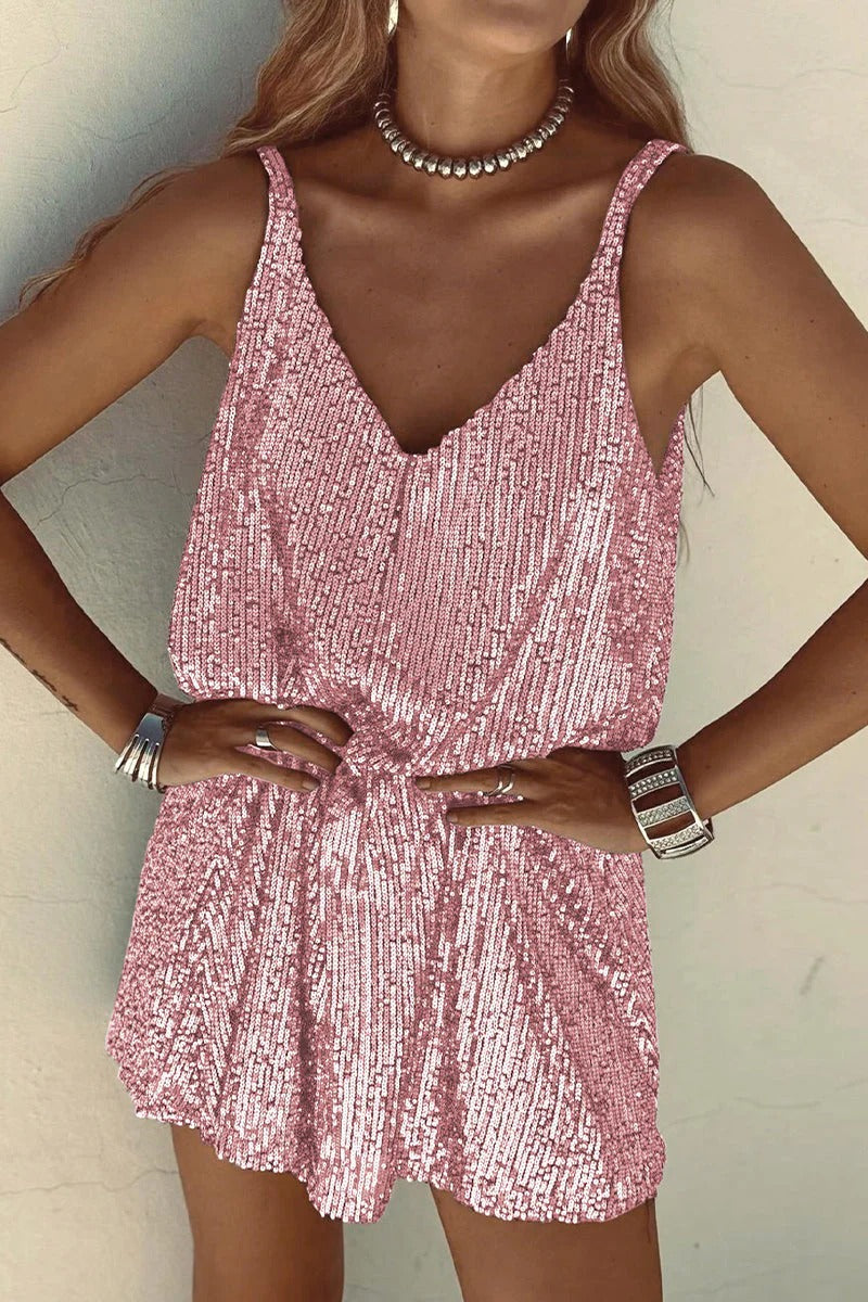 Women's Dazzle Hour V-Back Sequin Mini Dress