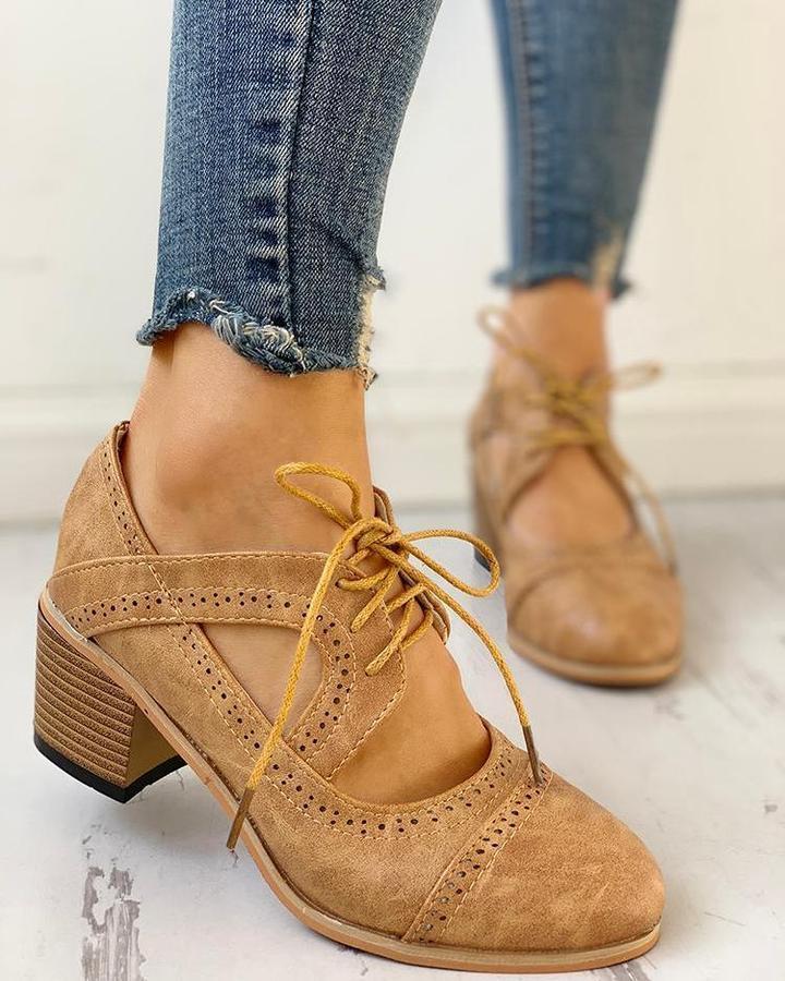 Women's Heeled T-Strap Shoes – Elegant Lace-Up Occasion Style